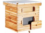 Arnia - 20 Telai - Arnia Zander - Legno Di Cedro Rivestito Di Cera D'api - 1 Cassetta Profonda + 1 Media - Set Di Arnie Langstroth - Finestre Trasparenti In Acrilico Con Fondamenta