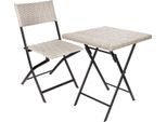 Brubaker Set Da Balcone Lugano - Resistente Alle Intemperie, Pieghevole E Salvaspazio - Set Di Mobili Da Balcone In Poly Rattan - Gruppo Di Sedute Per Balcone, Tavolo E 1 Sedia