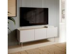 Mobile Rtv 144 Cm In Rovere Cashmere - Moderno, 3 Ante, Piano In Laminato