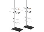 Supporto Per Laboratorio - Supporto Da Laboratorio Per Storte, 2 Aste - Supporto In Acciaio Con Asta Da 60 Cm E Base In Ghisa 210,82 X 135 Mm - Include Morsetti Per Stantuffo, Morsetti Per Buretta E Morsetti A Croce.