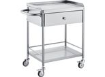 Carrello Da Laboratorio - Carrello Per Attrezzature Mediche - Carrello Di Servizio - Acciaio Inox 201 - Portatile - Carrello Di Servizio - Con Cassetti - Portata 100 Kg - 710 X 421 X 785 Mm - Carrello Da Laboratorio - Carrello Medico - Argento