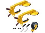 Blocca Ruota Auto Artiglio 2 Pz - Blocca Pneumatico, Adatto Per Ruote Di Diametro 160-380 Mm Antifurto - Artiglio Per Ruote Di Rimorchio Con Ventosa Da 30 Cm - Artiglio Da Parcheggio Per Auto, Camion, Suv, Camper, Barche Giallo