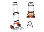 Carrello Portasacchi Pieghevole 140 Kg - Carrello Da Trasporto In Lega Di Alluminio E Plastica - Carrello Impilabile Maniglia Regolabile 900-1109 Mm - Carrello Pieghevole Con Corda Di Legatura - Dimensioni Compatte Per Lo Stoccaggio