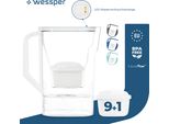 Caraffa Filtrante Wessper Da 2,7 Litri Compatibile Con Brita Maxtra Per La Porta Del Frigorifero Con Indicatore Manuale Di Usura Del Filtro | Il Set Comprende Una Caraffa Filtrante Per La Porta Del Frigorifero Con Indicatore Manuale Di Usura Del Filtro