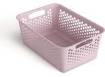 Cestino Portaoggetti 10L Con Manici - Senza Bpa - Organizzatore ( 37 X 26 X 17 Cm / Rosa ) - Cestino Per Bagno Cucina Camera Da Letto, Cestino Per La Casa