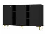 Cassettiera Larga Iros 1 - Nero Grafite / Oro