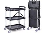 Carrello Di Servizio - Carrello Multiuso 107X17X39Cm, Portata 74,8Kg - Carrello Da Cucina In Polipropilene Con 3 Scomparti E Ruote Piroettanti - Carrello Da Nicchia, Da Officina E Di Servizio