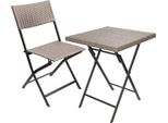 Set Da Balcone Brubaker Toskana - Pieghevole E Salvaspazio Resistente Alle Intemperie - Set Di Mobili Da Balcone In Poly Rattan - Gruppo Di Sedute Per Balcone, Tavolo E 1 Sedia