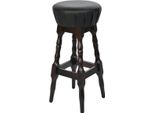 Casa Padrino Sgabello Da Bar Art Nouveau Nero / Testa Di Moro H. 80 Cm - Sgabello Da Bar Rotondo In Pelle Finta