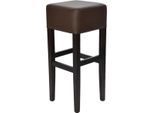 Casa Padrino Sgabello Da Bar In Stile Country Marrone/Nero H. 80 Cm - Sgabello Da Bar Imbottito In Legno Massello