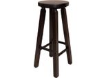 Casa Padrino Sgabello Da Bar In Legno Massiccio In Stile Country Marrone Scuro H. 80 Cm - Arredo Bar