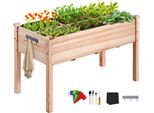 Fioriera In Legno A Letto Rialzato Con Ripiano - Fioriera Con Portata Fino A 100 Kg - Fioriera Da Giardino - Letto Per Ortaggi Da Terrazzo - Letto Per Piante Da Giardino - 120X58X76 Cm - Ideale Per La Coltivazione Di Ortaggi, Frutta Ed Erbe Aromatiche.