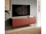 144 Cm Mobile Rtv In Rovere Rosso - Moderno, 3 Ante, Piano In Laminato