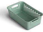Cestino Portaoggetti 2L Con Manici - Senza Bpa - Organizzatore ( 25 X 16 X 8 Cm / Verde ) - Cestino Per Bagno Cucina Camera Da Letto, Cestino Per La Casa