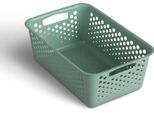 Cestino Portaoggetti 5L Con Manici - Senza Bpa - Organizzatore ( 30 X 20 X 11 Cm / Verde ) - Cestino Per Bagno Cucina Camera Da Letto, Cestino Per La Casa