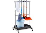 Vevor Porta Attrezzi Da Giardino 1243X508X660Mm Porta Attrezzi Organizzatore In Acciaio Inox Pp Multiuso Porta Attrezzi Da Giardino 10 Scomparti Per Attrezzi 24 Ganci Porta Attrezzi Da Giardino Porta Scopa