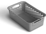 Cestino Portaoggetti 2L Con Manici - Senza Bpa - Organizzatore ( 25 X 16 X 8 Cm / Antracite ) - Cestino Per Bagno Cucina Camera Da Letto, Cestino Per La Casa