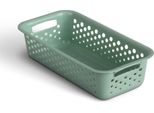 Cestino Portaoggetti 0,7L Con Manici - Senza Bpa - Organizzatore ( 20 X 10 X 5 Cm / Verde ) - Cestino Per Bagno Cucina Camera Da Letto, Cestino Per La Casa