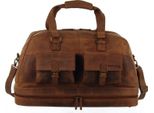 Greenland Nature Pelle Borsa Da Viaggio Montenegro Travelbag Brown Marrone
