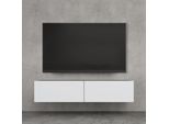 Doporro Mobile Porta Tv Sospeso 140 Cm Con 2 Ante Antracite Opaco E Bianco Opaco, Credenza Bassa Da Soggiorno Salotto, Madia Consolle Bicolore Per Tv Fernsehschrank02