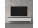 Doporro Mobile Porta Tv Sospeso 200 Cm Con 2 Ante Antracite Opaco E Bianco Opaco, Credenza Bassa Da Soggiorno Salotto, Madia Consolle Bicolore Per Tv Fernsehschrank02