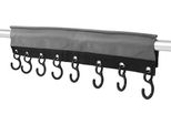 Appendiabiti A Gancio In Tessuto Campeggio Caravan Camper Roulotte Barca Tenda 58 X 10,5 Cm Grigio Nero