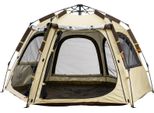 Qunature Tenda Pop-Up Tenda Da Campeggio 2 Persone Tenda Pop-Up Impermeabile Antivento Pieghevole Con Staccabile, Automatico Rapido Set-Up Tenda, Cachi