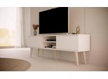 Mobile Rtv Moderno Bianco 160 Cm, Stile Scandinavo - Design Elegante