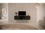 Mobile Rtv Moderno Nero 120 Cm, Stile Scandinavo - Design Elegante