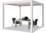Primeyard Pergola 3X3 M Montanti In Alluminio Bianco Con Tetto A Doghe In Alluminio Gazebo Da Giardino