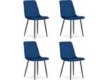 Sedia Turin - Velluto Blu Navy X 4