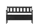 Panca Da Giardino In Legno Kadax Con Schienale 120 Cm Con Cassetta, Terrazza, Balcone, Antracite