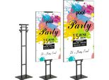 Supporto Per Poster - Regolabile In Altezza Fino A 75 Pollici - Supporto Per Cartelli Bifacciali Da Terra - Robusto Supporto Per Banner Con Base Antiurto - Strumento Di Presentazione Per Lavagne