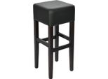 Casa Padrino Sgabello Da Bar In Stile Country Nero H. 80 Cm - Sgabello Da Bar Imbottito In Legno Massello