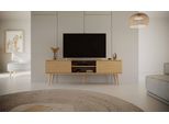 Mobile Rtv Moderno In Rovere Artisan 160 Cm, Stile Scandinavo - Design Elegante