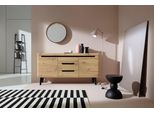 Cassettiera Rovere Artisan 160X83 Cm 3 Cassetti Moderna Piano Laminato