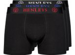 Henleys - Boxer "Trilock"" Da Uomo (Confezione Da 3) BG1329 (Xxl) (Nero)"