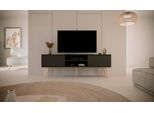 Mobile Rtv Moderno Nero 160 Cm, Stile Scandinavo - Design Elegante