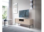 Mobile Rtv Moderno 153 Cm Beige Sabbia Con Cornice Nera, Minimalismo