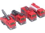 4Pcs 1: 32 Fire Truck Toy Set Alta Simulazione Tirare Indietro Auto Giocattolo Educativo Camion Modello Bambini Regalo