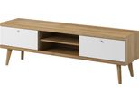 Piano In Laminato Moderno Rtv 160Cm Bianco Opaco/Riviera Di Quercia