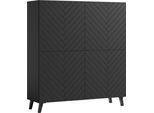 Minio Go For It, Cassettiera Verticale Loket 4 Ante 120 Cm, Nero Grafite