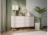 Armadio Moderno Beige Sabbia, Struttura Nera, 154X39X91 Cm