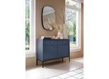 Elegante Cassettiera Blu Navy 83X103 Cm, Design Moderno, Struttura Nera