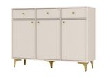 Cassettiera Combinata Iros 1 Con Cassetti E Ante - Beige / Oro