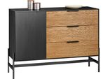 Sobuy HFSB02-SCH Credenza Armadio Da Cucina Armadio Da Corridoio Buffet Armadio Per Scarpe Cassettiera Da Cucina Armadio Portaoggetti Armadio Tv Nero Wd Circa 114X83X40Cm