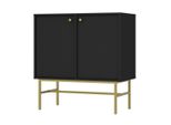 Cassettiera Stretta Iros 3 - Nero Grafite / Oro