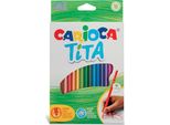 Carioca Tita Pack Dede 18 Matite Di Resina - Fusto Esagonale - Colori Brillanti E Lavabili - Scrittura Scorrevole - Mina Sicura E Super Resistente Al Gocciolamento - Colori Varios