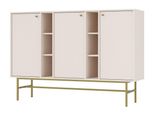 Cassettiera Larga Iros 3 - Beige / Oro