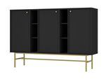 Cassettiera Larga Iros 3 - Nero Grafite / Oro